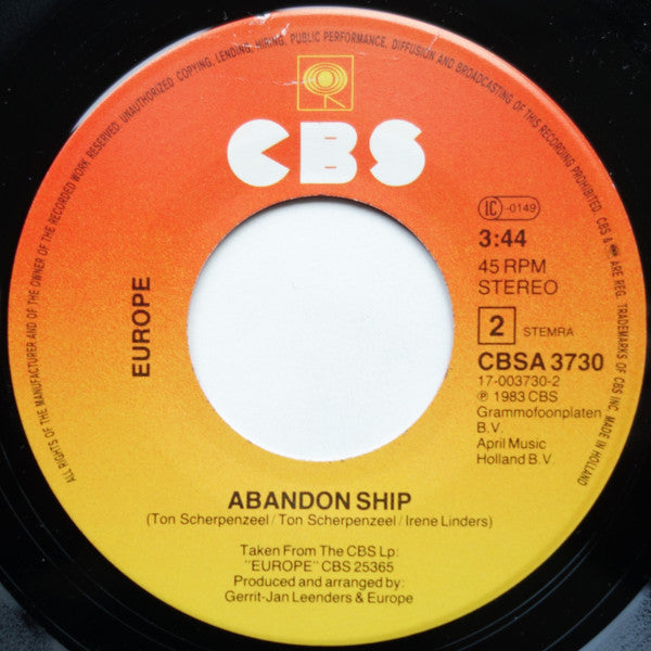 Europe (5) : It Doesn't Hurt Anymore (7", Single)