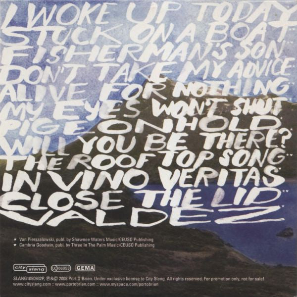 Port O'Brien : All We Could Do Was Sing (CD, Album, Promo)