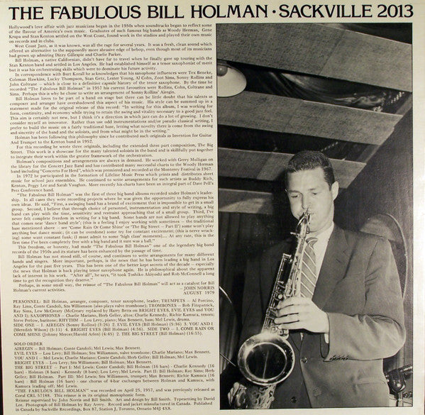 Bill Holman : The Fabulous Bill Holman (LP, Album, Mono, RE)