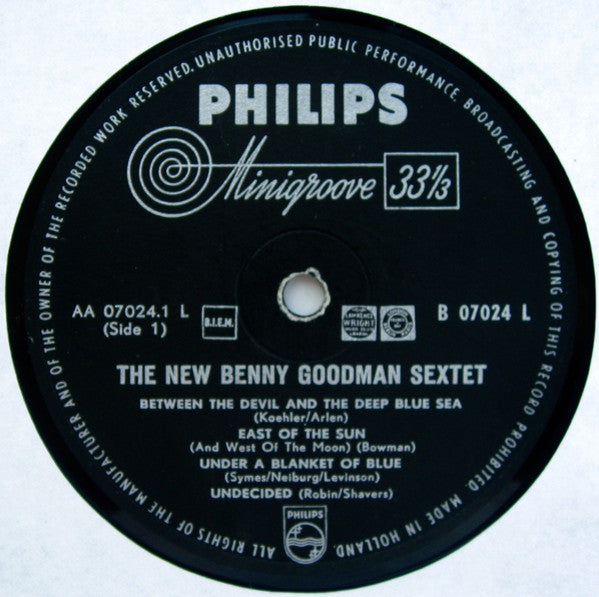 Benny Goodman Sextet : The New Benny Goodman Sextet (LP, Album)