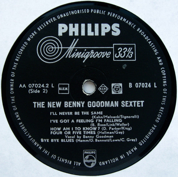 Benny Goodman Sextet : The New Benny Goodman Sextet (LP, Album)