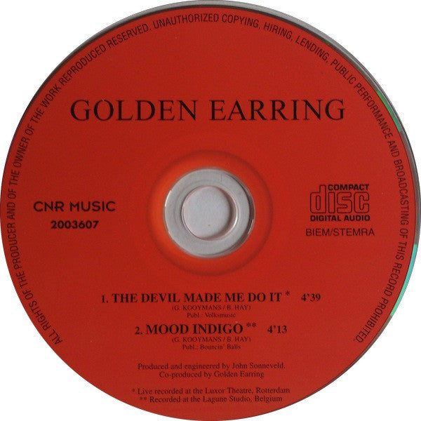 Golden Earring : The Devil Made Me Do It (CD, Single, Car)