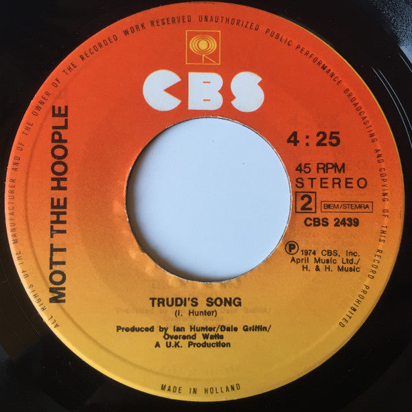 Mott The Hoople : Foxy, Foxy (7", Single)