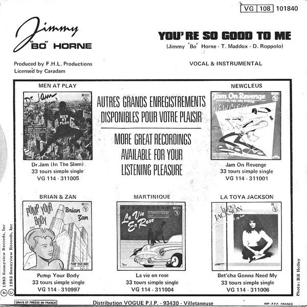 Jimmy "Bo" Horne : You're So Good To Me (7")