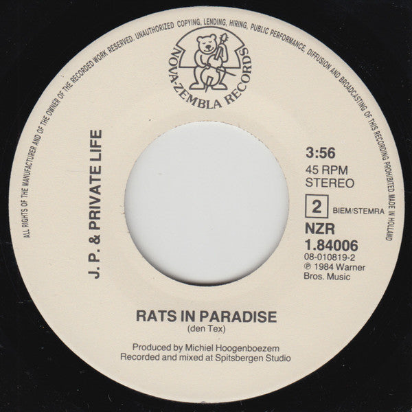 JP den Tex : So Low / Rats In Paradise  (7")