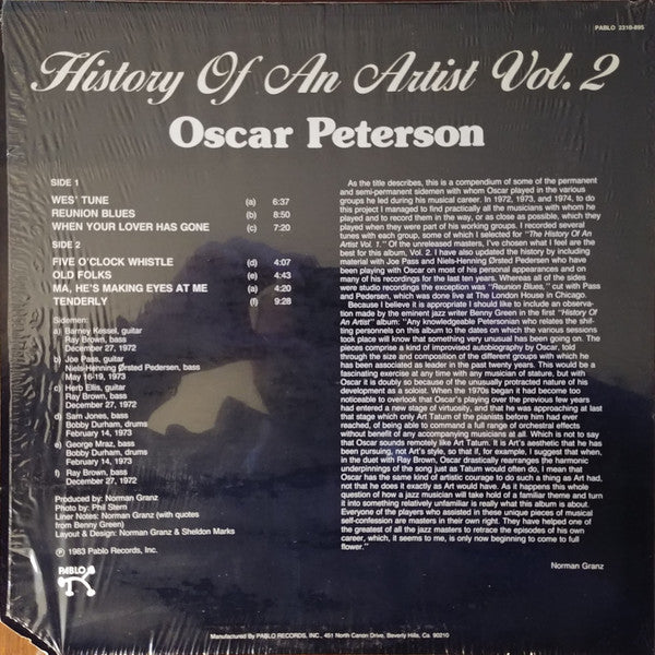 Oscar Peterson : History Of An Artist Vol. 2 (LP)
