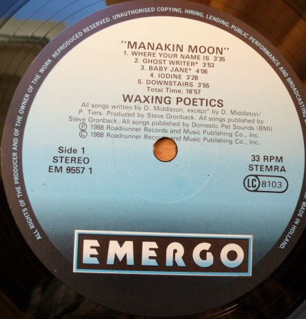 Waxing Poetics : Manakin Moon (LP, Album)