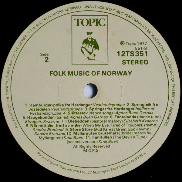 Various : Folk Music Of Norway (LP, Comp)