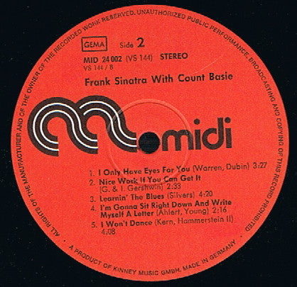 Frank Sinatra With Count Basie : Star-Collection  (LP, Album, RE)