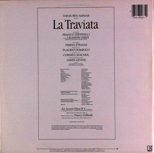 Giuseppe Verdi - James Levine (2), The Metropolitan Opera House Orchestra And Metropolitan Opera Chorus : La Traviata (2xLP)