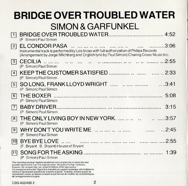 Simon & Garfunkel : Bridge Over Troubled Water (CD, Album, RE)