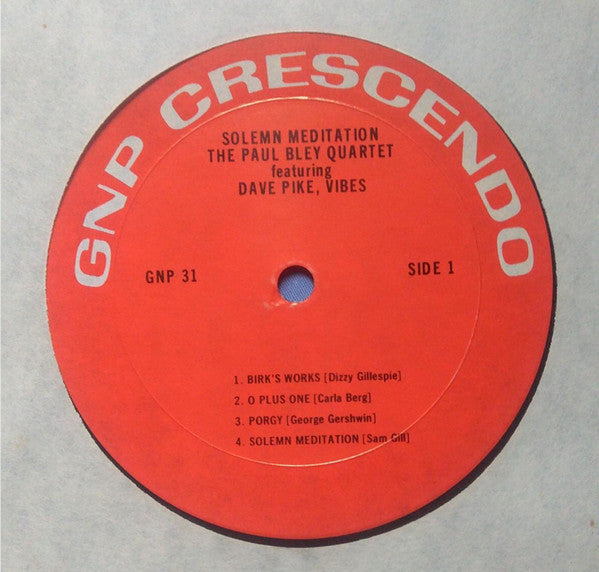 Paul Bley Quartet : Solemn Meditation (LP, Album, RE)