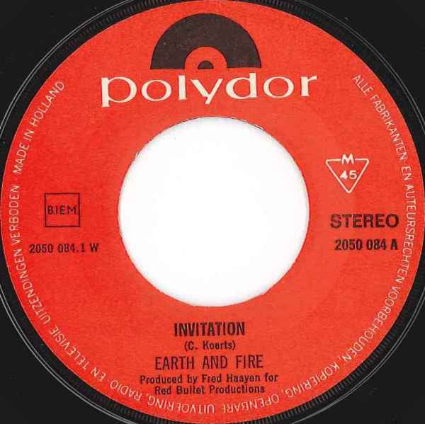 Earth And Fire : Invitation (7", Single, Big)