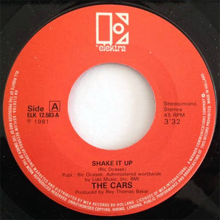 The Cars : Shake It Up (7", Single, Pos)
