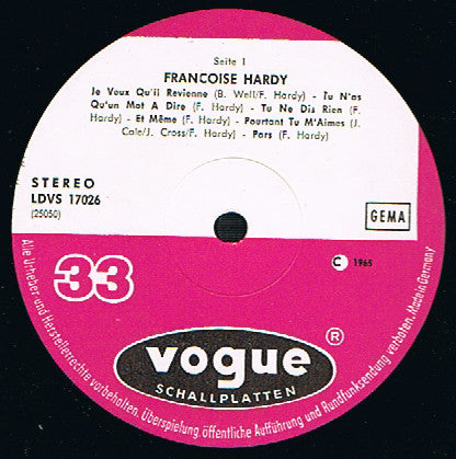 Françoise Hardy : Françoise Hardy (LP, Album)