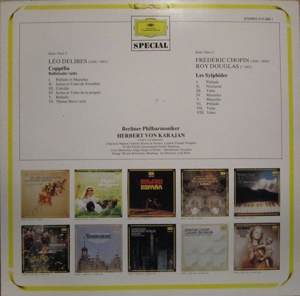 Léo Delibes, Frédéric Chopin / Roy Douglas, Berliner Philharmoniker, Herbert von Karajan : Coppélia / Les Sylphides (LP, Album, RE)