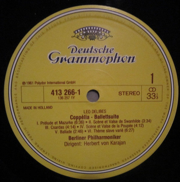 Léo Delibes, Frédéric Chopin / Roy Douglas, Berliner Philharmoniker, Herbert von Karajan : Coppélia / Les Sylphides (LP, Album, RE)