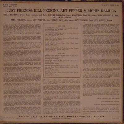 Bill Perkins, Art Pepper, Richie Kamuca : Just Friends (LP, Album)