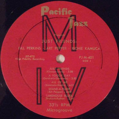 Bill Perkins, Art Pepper, Richie Kamuca : Just Friends (LP, Album)