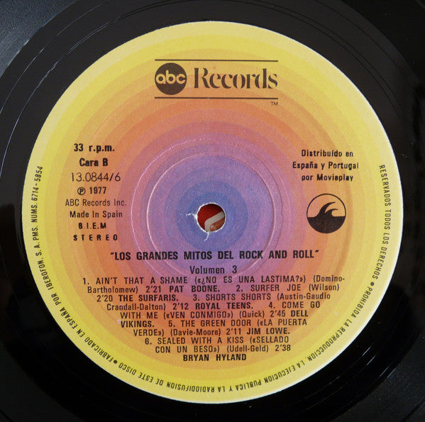 Various : Los Grandes Mitos Del Rock And Roll - Volumen 3 (LP, Comp)