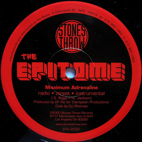 The Epitome : Maximum Adrenaline b/w Earthquake (12")