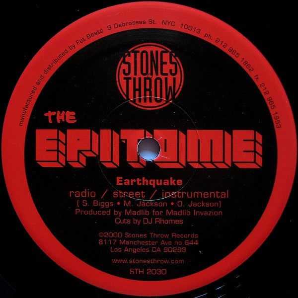 The Epitome : Maximum Adrenaline b/w Earthquake (12")