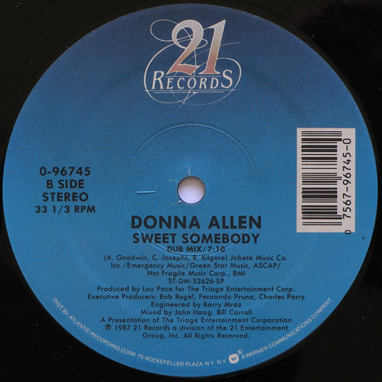 Donna Allen : Sweet Somebody (12", Single)