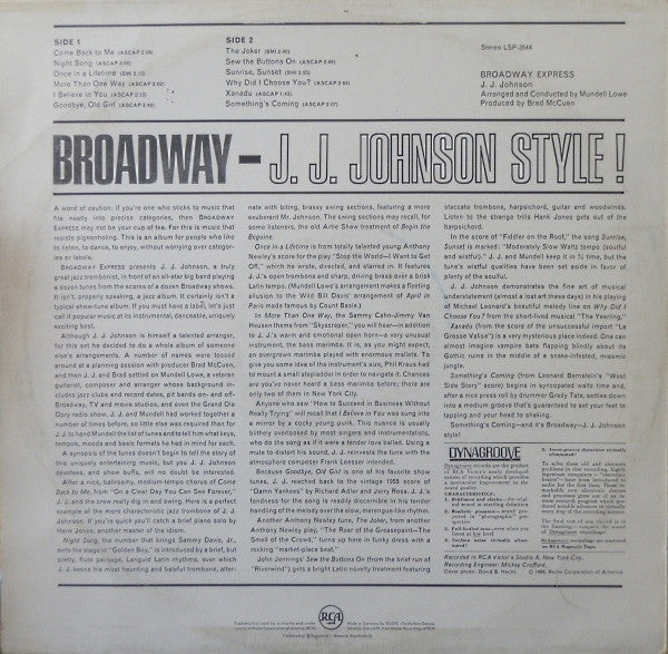 J.J. Johnson : Broadway Express (LP, Album)