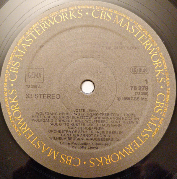 Kurt Weill, Lotte Lenya, Wilhelm Brückner-Rüggeberg : Die Dreigroschenoper / The Threepenny Opera / L'Opéra De Quat'Sous / Berlin Theatre Songs (Box + 2xLP)