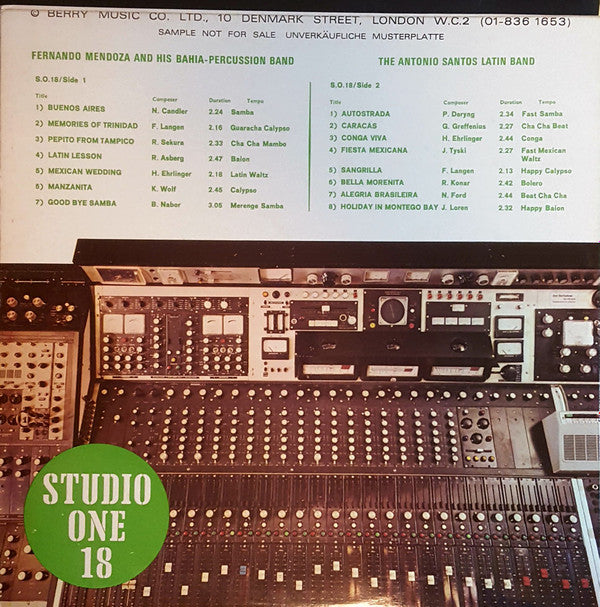 Fernando Mendoza And His Bahia-Percussion Band / Antonio Santos Latin Band : Studio One 18 (LP, Album, Promo)