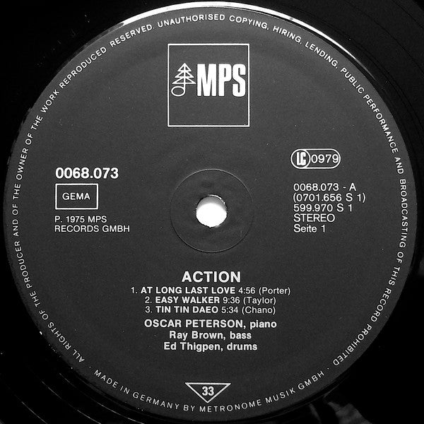 Oscar Peterson : Action (LP, Album, RE, Gat)