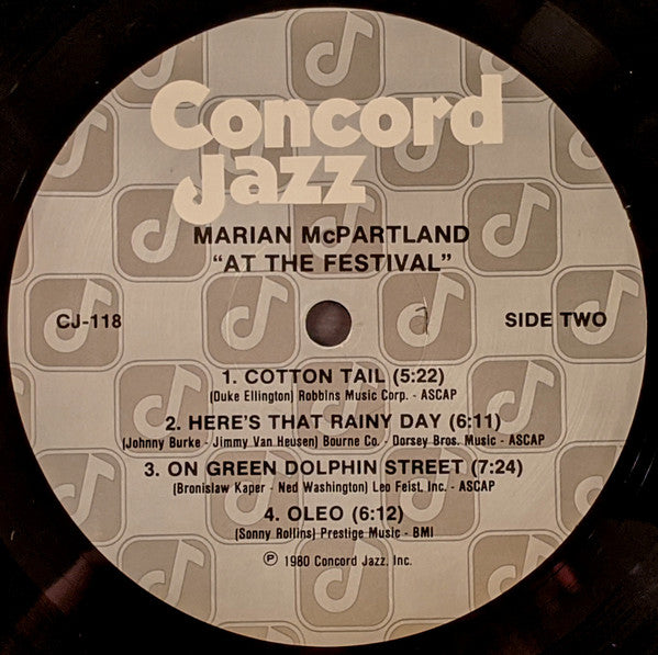 Marian McPartland : At The Festival (LP, Album)
