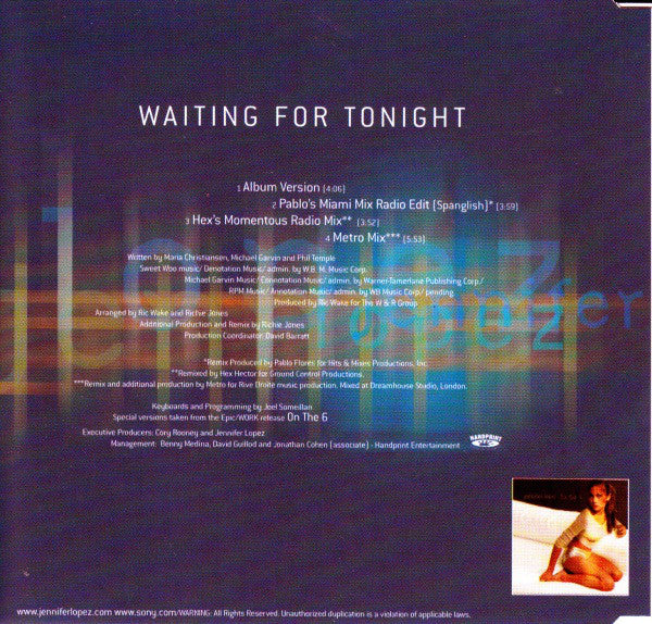 Jennifer Lopez : Waiting For Tonight (CD, Maxi)