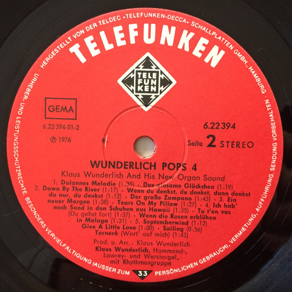 Klaus Wunderlich : Wunderlich Pops 4 (LP, Album)