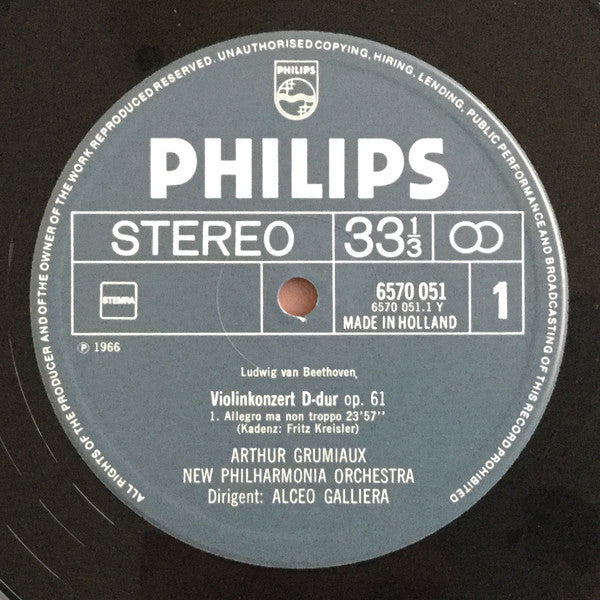 Ludwig Van Beethoven - Arthur Grumiaux : Violin Konzert / Romanze Nr. 1 G-dur / Romanze Nr. 2 F-dur (LP, Comp, RE)