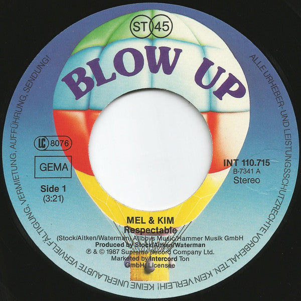 Mel & Kim : Respectable (7", Single)