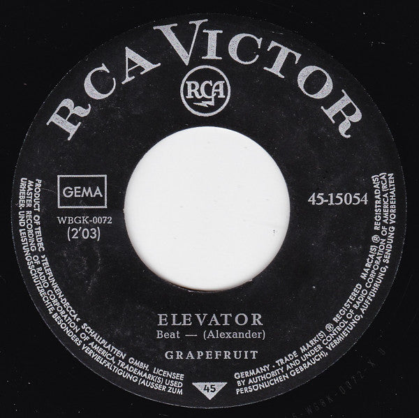 Grapefruit : Elevator / Yes (7", Single)
