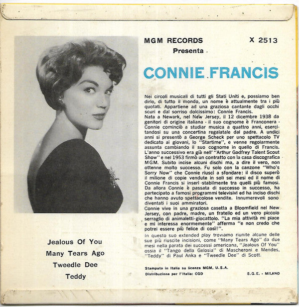 Connie Francis : Jealous Of You (7", EP)