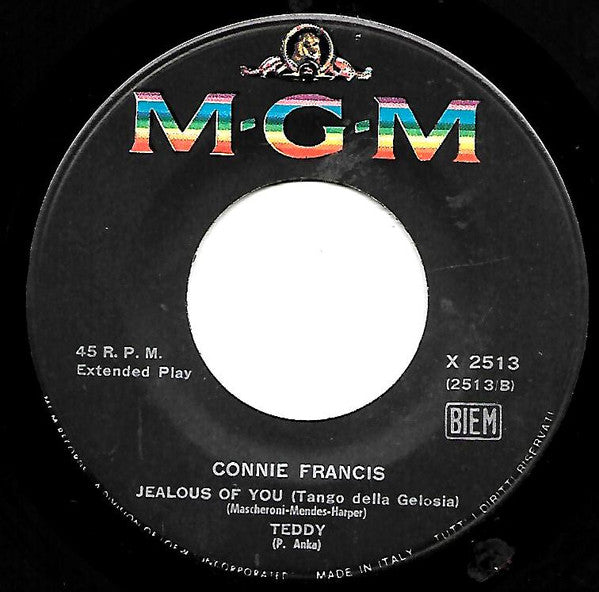 Connie Francis : Jealous Of You (7", EP)