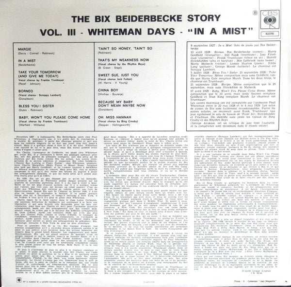 Bix Beiderbecke : The Bix Beiderbecke Story / Volume 3 - Whiteman Days (LP, Comp)