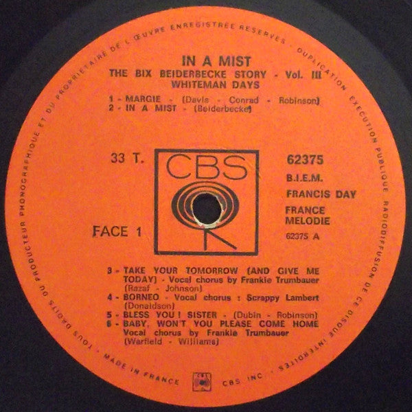 Bix Beiderbecke : The Bix Beiderbecke Story / Volume 3 - Whiteman Days (LP, Comp)