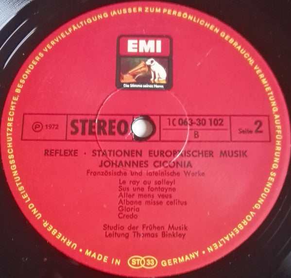 Johannes Ciconia - Studio Der Frühen Musik, Thomas Binkley : Johannes Ciconia (LP, Album, Red)