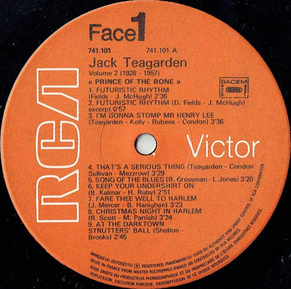 Jack Teagarden : Vol. 2 (1928-1957) "Prince Of The Bone" (LP, Comp)
