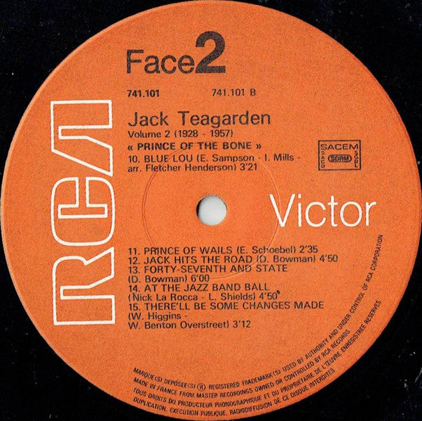 Jack Teagarden : Vol. 2 (1928-1957) "Prince Of The Bone" (LP, Comp)