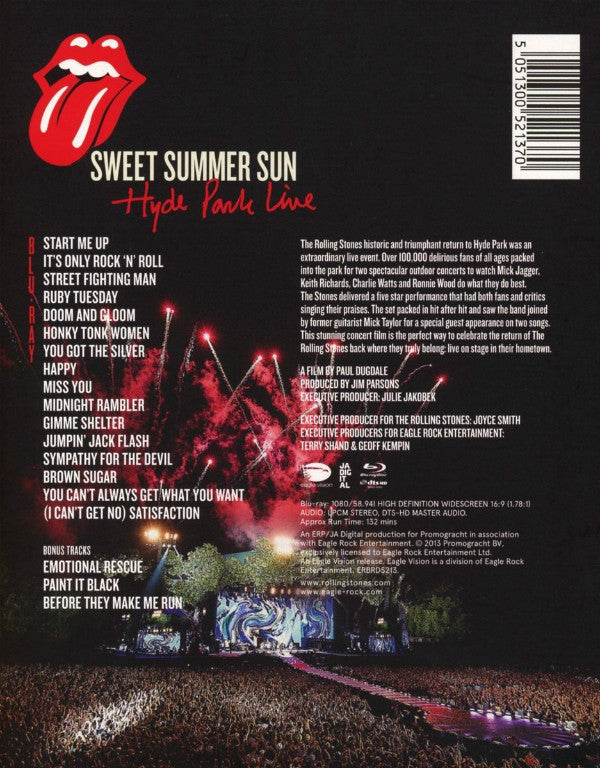 The Rolling Stones : Sweet Summer Sun (Hyde Park Live) (Blu-ray)