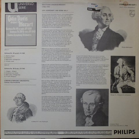 Wolfgang Amadeus Mozart, Sir Colin Davis, London Symphony Orchestra : Sinfonie Nr.40 KV 550 / Sinfonie Nr.39 KV 543  (LP, Album, RE)