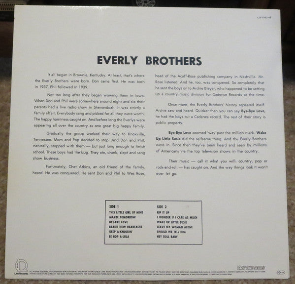 Everly Brothers : The Everly Brothers (LP, Album, Mono, RE)