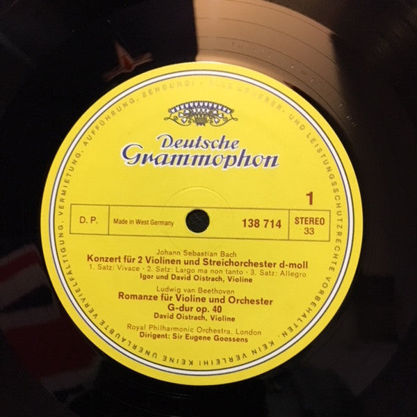 David Oistrach Und Igor Oistrach - Johann Sebastian Bach • Ludwig van Beethoven • Antonio Vivaldi : David Und Igor Oistrach (LP, RP)