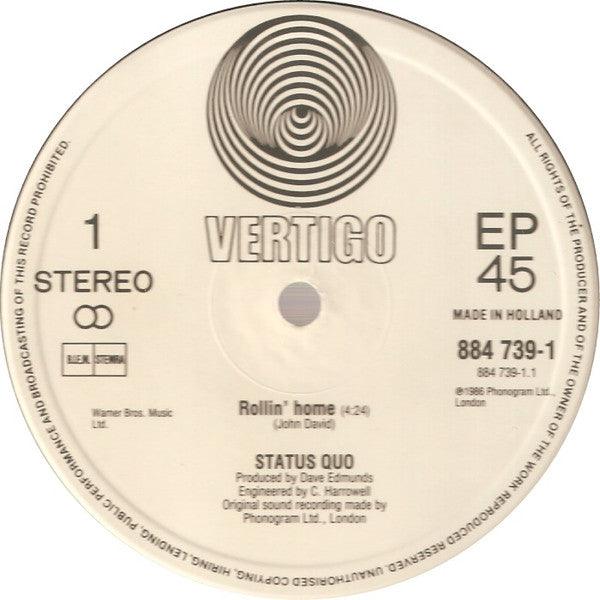 Status Quo : Rollin' Home (12", Maxi)