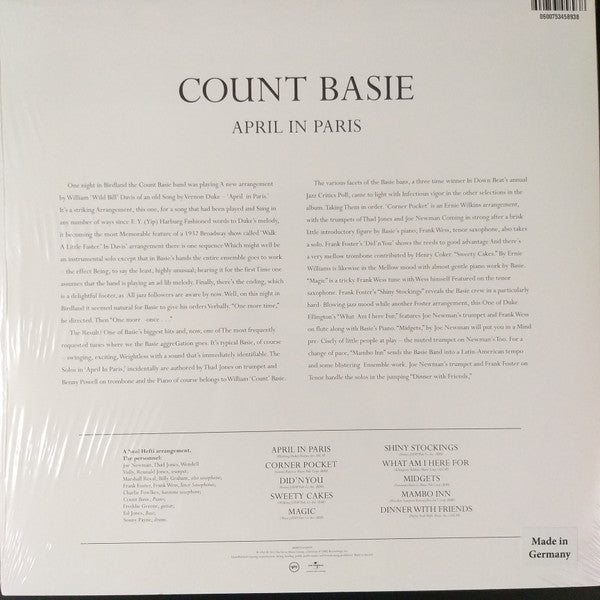 Count Basie Orchestra : April In Paris (LP, Album, RE, RM, 180)